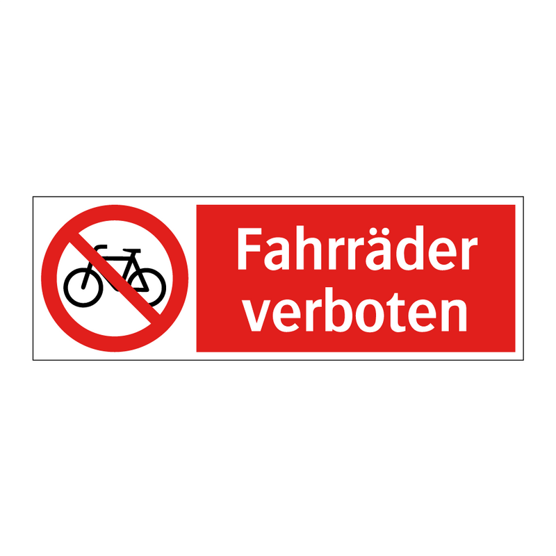 Fahrräder verboten