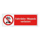 Fahrräder/Mopeds verboten