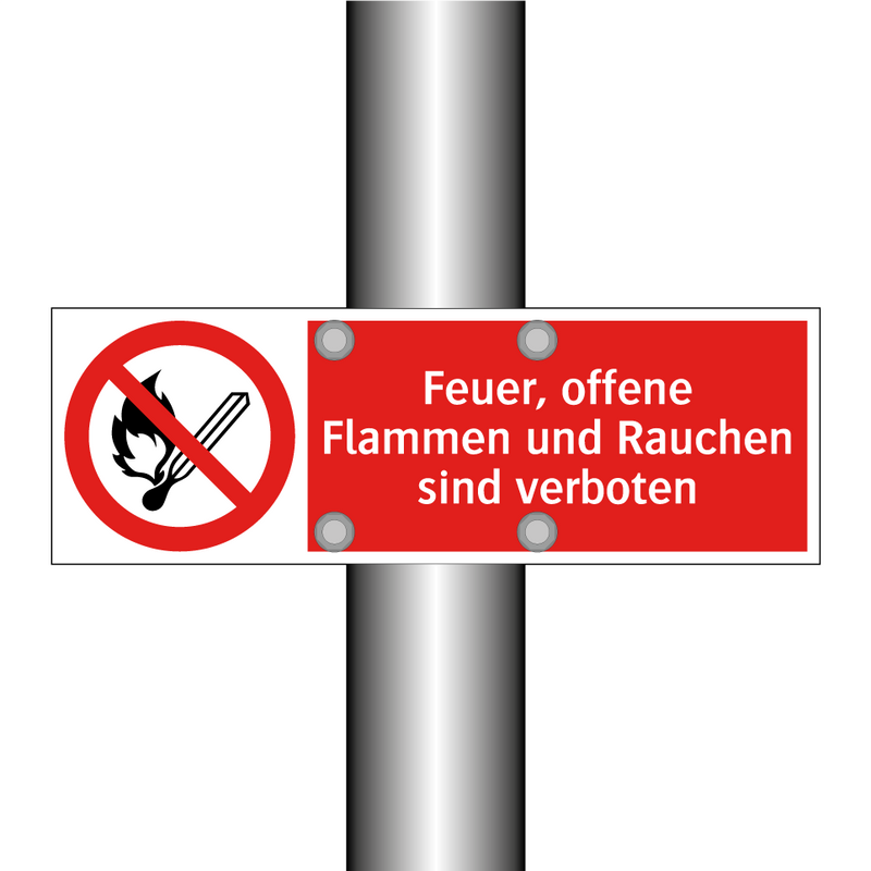 Feuer, offene Flammen und Rauchen sind verboten