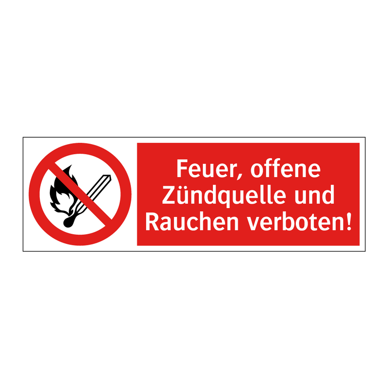 Feuer, offene Zündquelle und Rauchen verboten!
