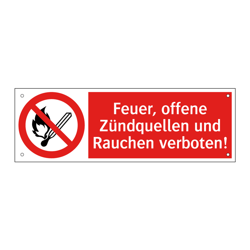 Feuer, offene Zündquellen und Rauchen verboten!