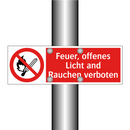 Feuer, offenes Licht and Rauchen verboten