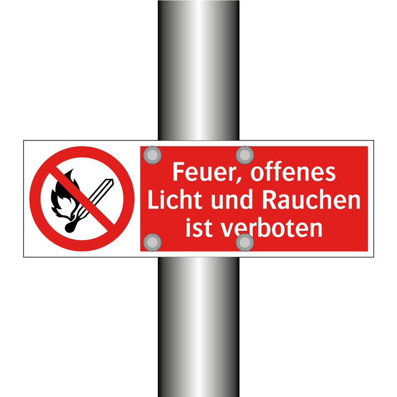 Feuer, offenes Licht und Rauchen ist verboten