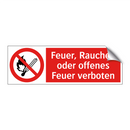 Feuer, Rauchen oder offenes Feuer verboten