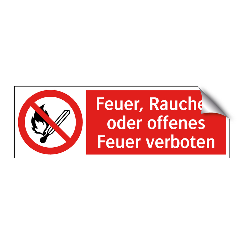 Feuer, Rauchen oder offenes Feuer verboten