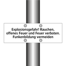 Explosionsgefahr! Rauchen, offenes Feuer und Feuer verboten. Funkenbildung vermeiden