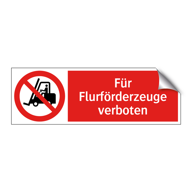 Für Flurförderzeuge verboten