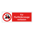 Für Flurförderzeuge verboten