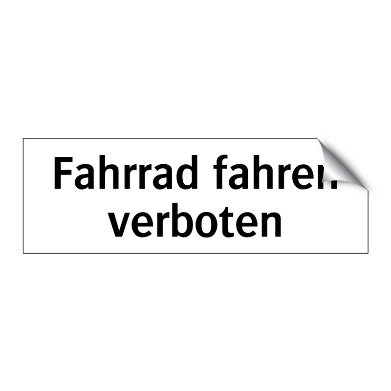 Fahrrad fahren verboten