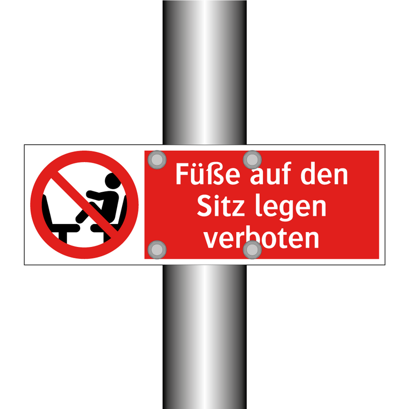 Füße auf den Sitz legen verboten