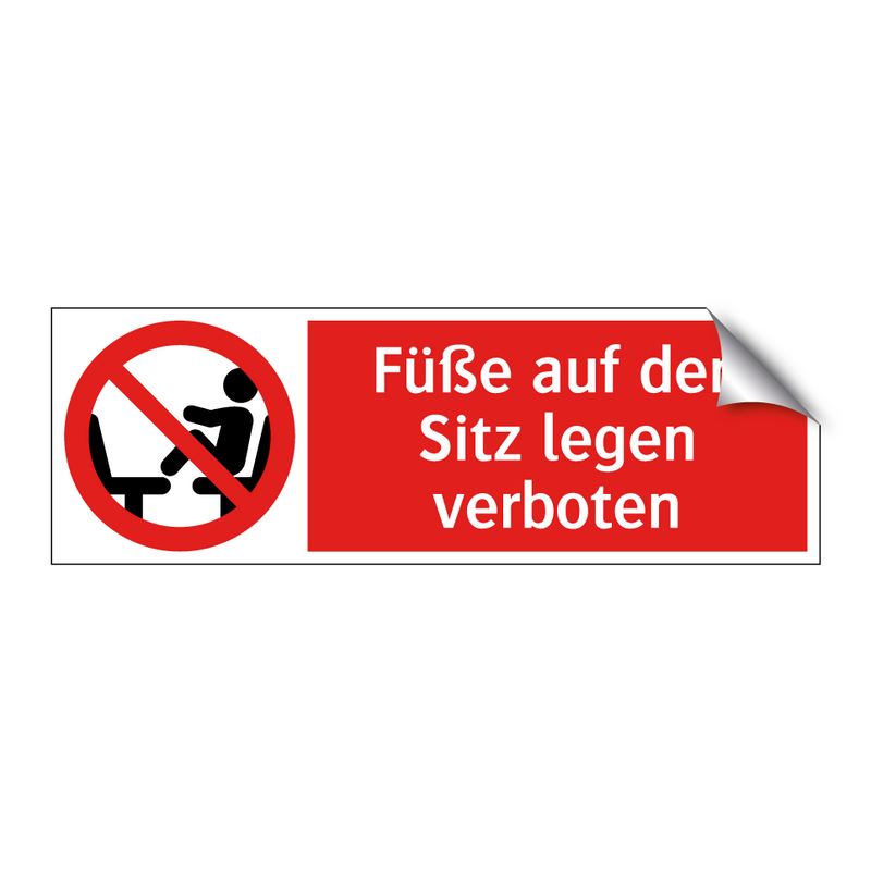 Füße auf den Sitz legen verboten