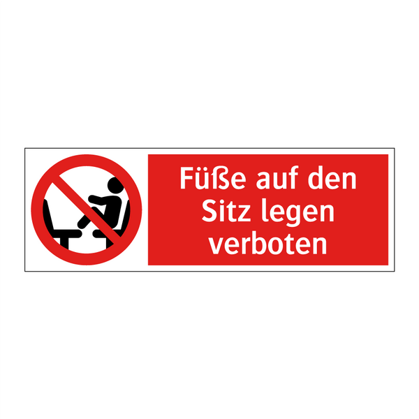 Füße auf den Sitz legen verboten