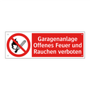 Garagenanlage Offenes Feuer und Rauchen verboten