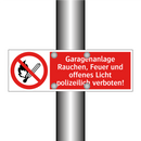 Garagenanlage Rauchen, Feuer und offenes Licht polizeilich verboten!