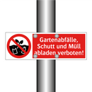 Gartenabfälle, Schutt und Müll abladen verboten!