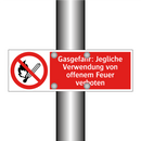 Gasgefahr: Jegliche Verwendung von offenem Feuer verboten