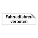 Fahrradfahren verboten