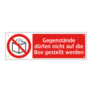 Gegenstände dürfen nicht auf die Box gestellt werden