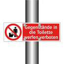 Gegenstände in die Toilette werfen verboten