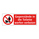 Gegenstände in die Toilette werfen verboten