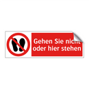 Gehen Sie nicht oder hier stehen