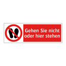 Gehen Sie nicht oder hier stehen