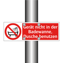 Gerät nicht in der Badewanne, Dusche benutzen