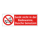 Gerät nicht in der Badewanne, Dusche benutzen