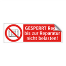 GESPERRT Regal bis zur Reparatur nicht belasten!