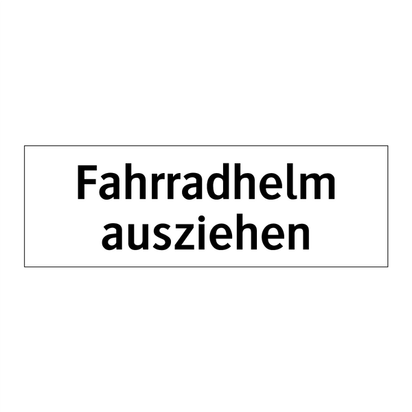 Fahrradhelm ausziehen