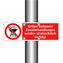 Grillen verboten! Zuwiderhandlungen werden strafrechtlich verfolgt