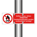 Grillen, Feuer, Zelten VERBOTEN! Zuwiderhandlungen werden strafrechtlich verfolgt!