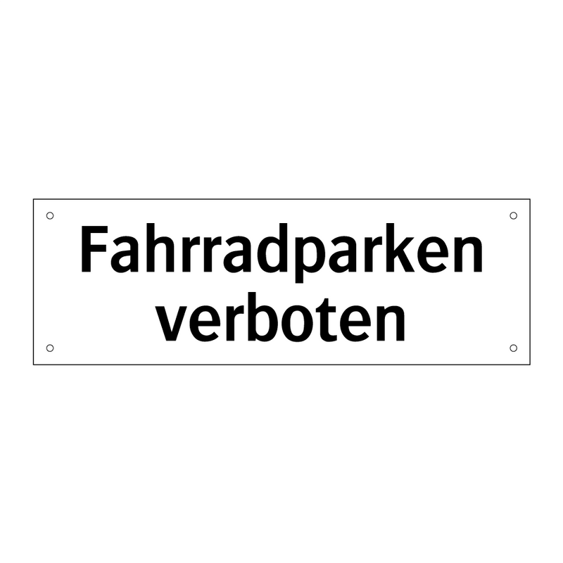 Fahrradparken verboten