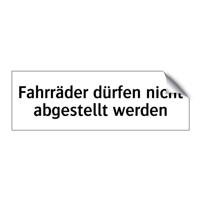 Fahrräder dürfen nicht abgestellt werden