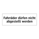 Fahrräder dürfen nicht abgestellt werden