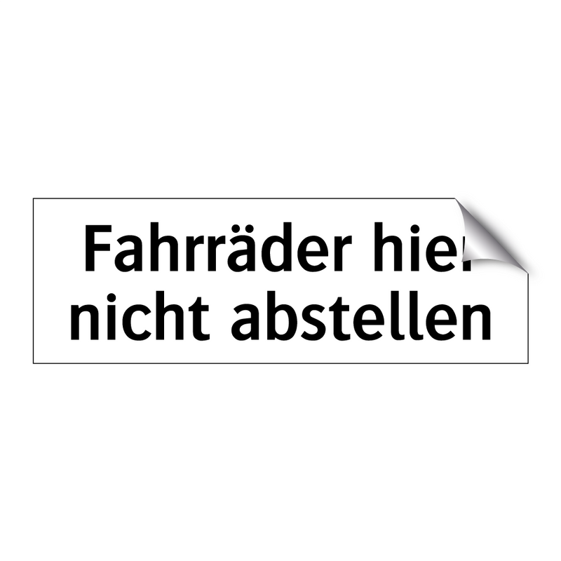 Fahrräder hier nicht abstellen