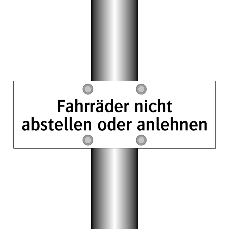 Fahrräder nicht abstellen oder anlehnen