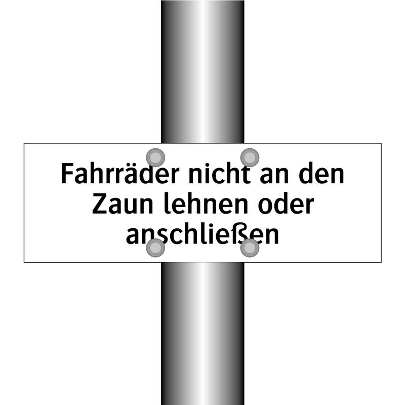 Fahrräder nicht an den Zaun lehnen oder anschließen