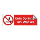 Kein Springen ins Wasser