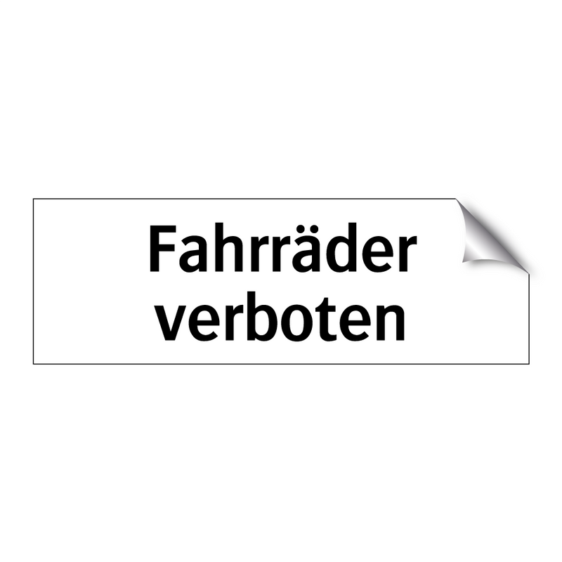 Fahrräder verboten