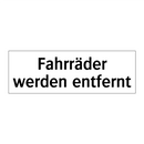 Fahrräder werden entfernt