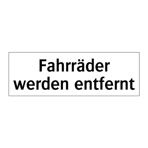 Fahrräder werden entfernt