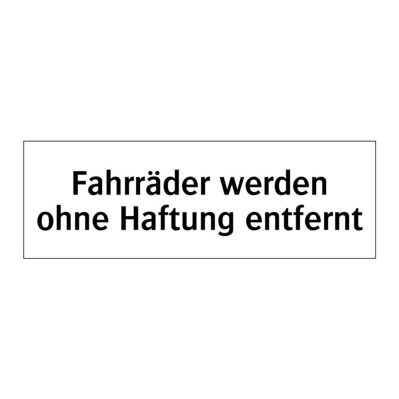 Fahrräder werden ohne Haftung entfernt