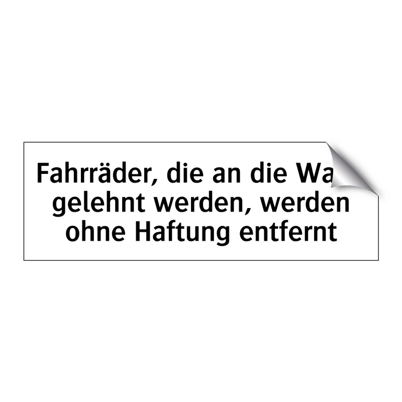 Fahrräder, die an die Wand gelehnt werden, werden ohne Haftung entfernt
