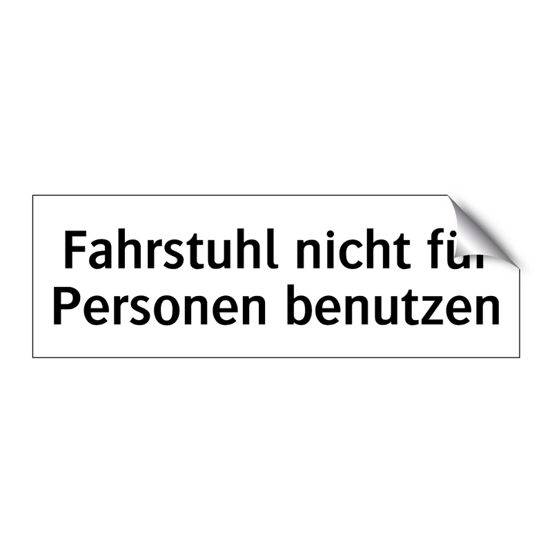 Fahrstuhl nicht für Personen benutzen
