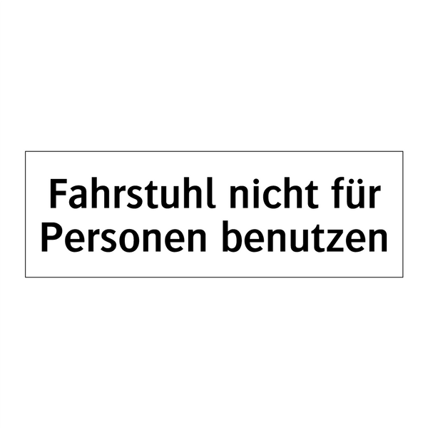 Fahrstuhl nicht für Personen benutzen