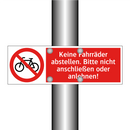 Keine Fahrräder abstellen. Bitte nicht anschließen oder anlehnen!