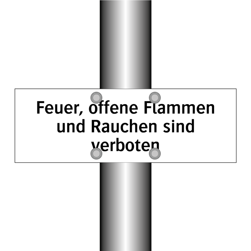 Feuer, offene Flammen und Rauchen sind verboten