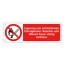 Lagerung von entzündbaren Flüssigkeiten: Rauchen und offenes Feuer streng verboten