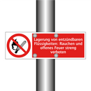 Lagerung von entzündbaren Flüssigkeiten: Rauchen und offenes Feuer streng verboten